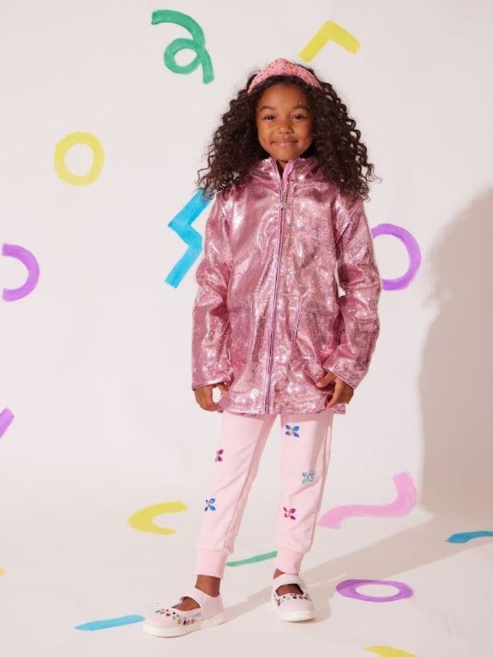 Rose Sequin Rain Jacket